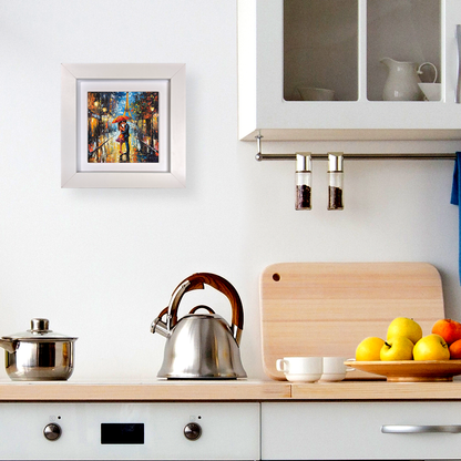 Parisian Rainfall Framed Ceramic Art Tiles