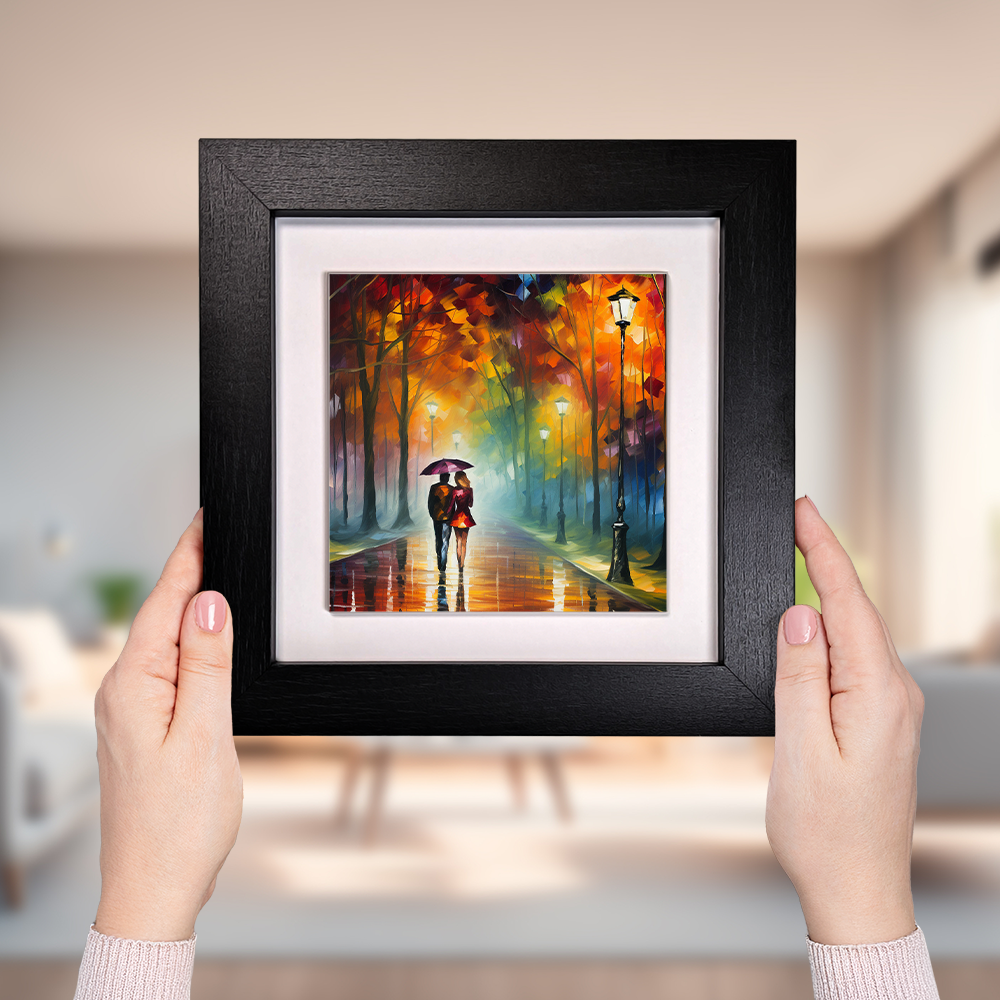Autumn Stroll  Framed Ceramic Art Tiles
