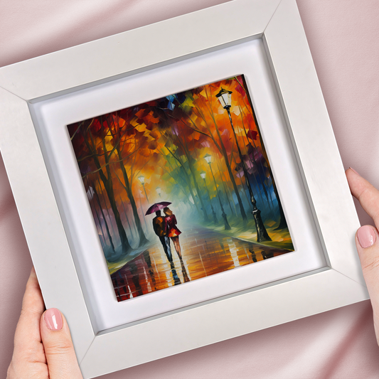 Autumn Stroll  Framed Ceramic Art Tiles