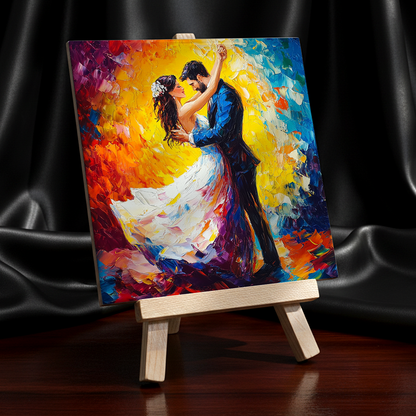 First Dance Ceramic Art Tile with Easel