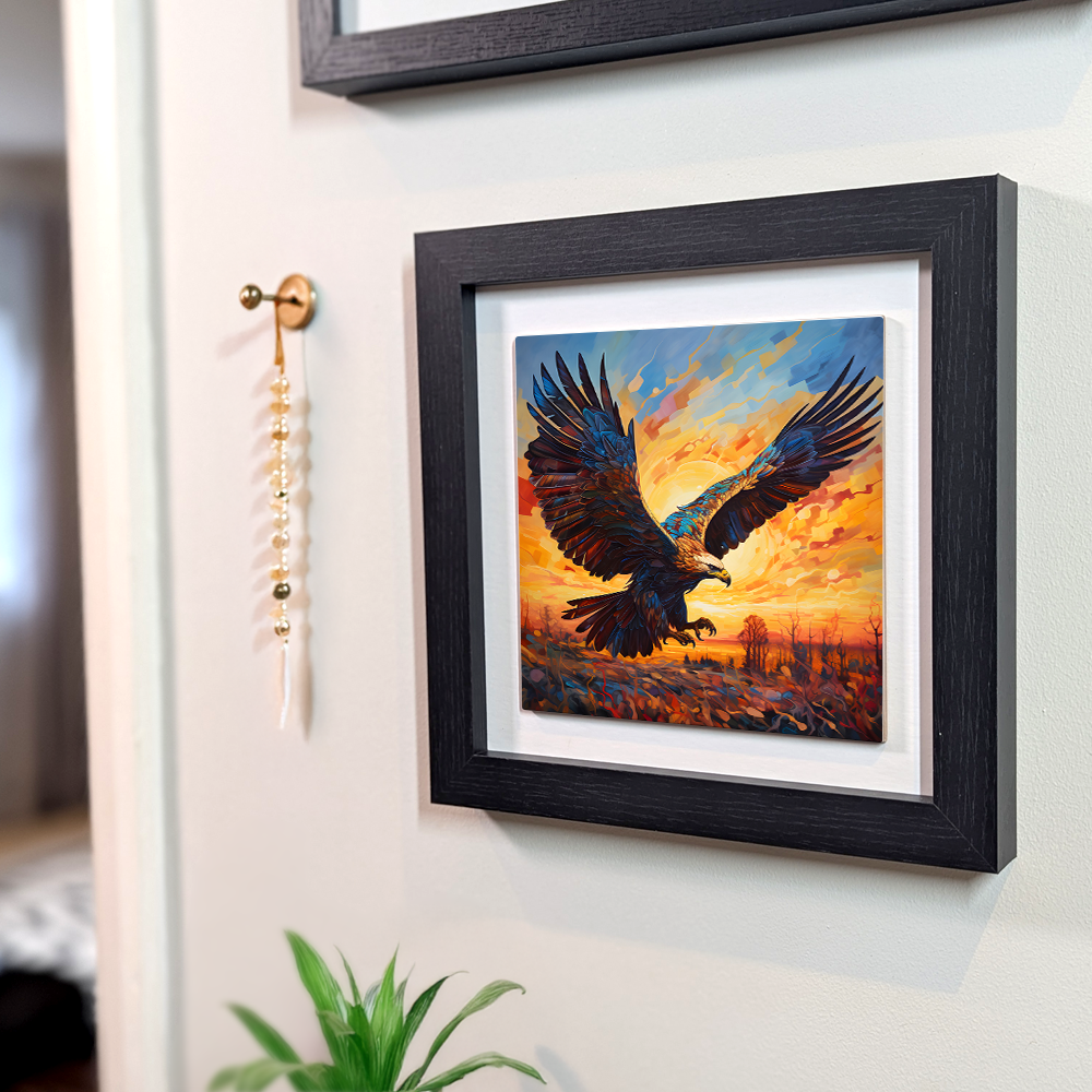 Golden Eagle Framed Ceramic Art Tiles
