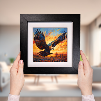 Golden Eagle Framed Ceramic Art Tiles