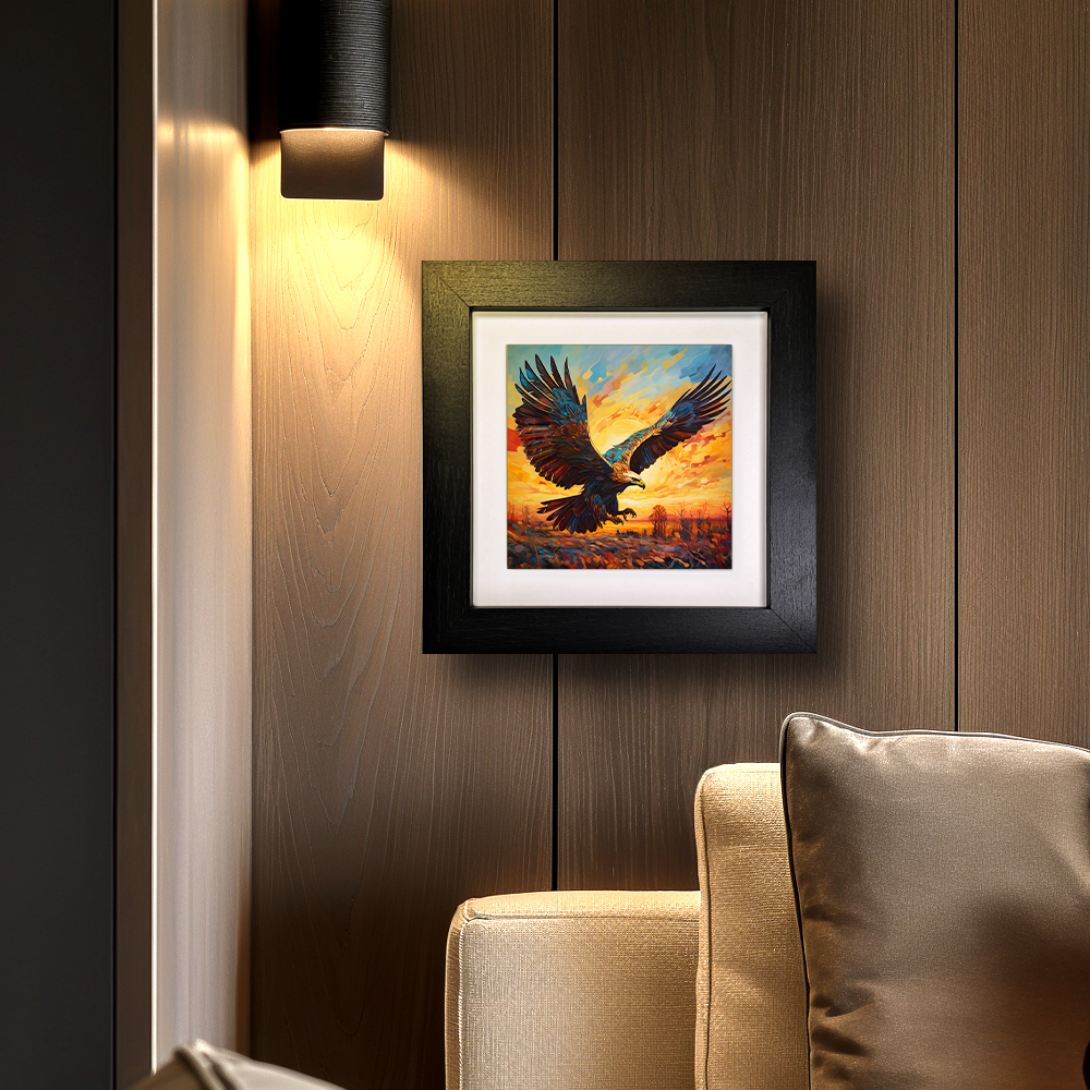 Golden Eagle Framed Ceramic Art Tiles