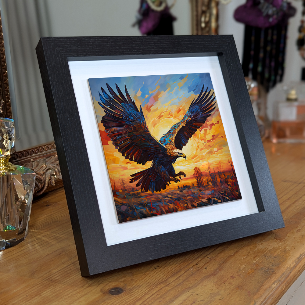 Golden Eagle Framed Ceramic Art Tiles