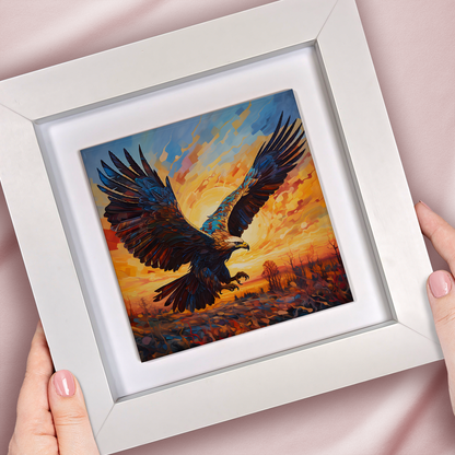 Golden Eagle Framed Ceramic Art Tiles
