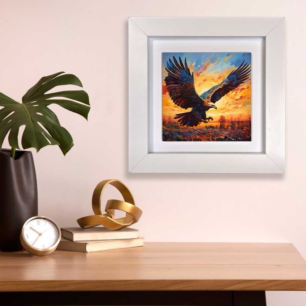 Golden Eagle Framed Ceramic Art Tiles