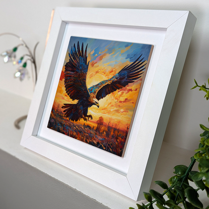 Golden Eagle Framed Ceramic Art Tiles