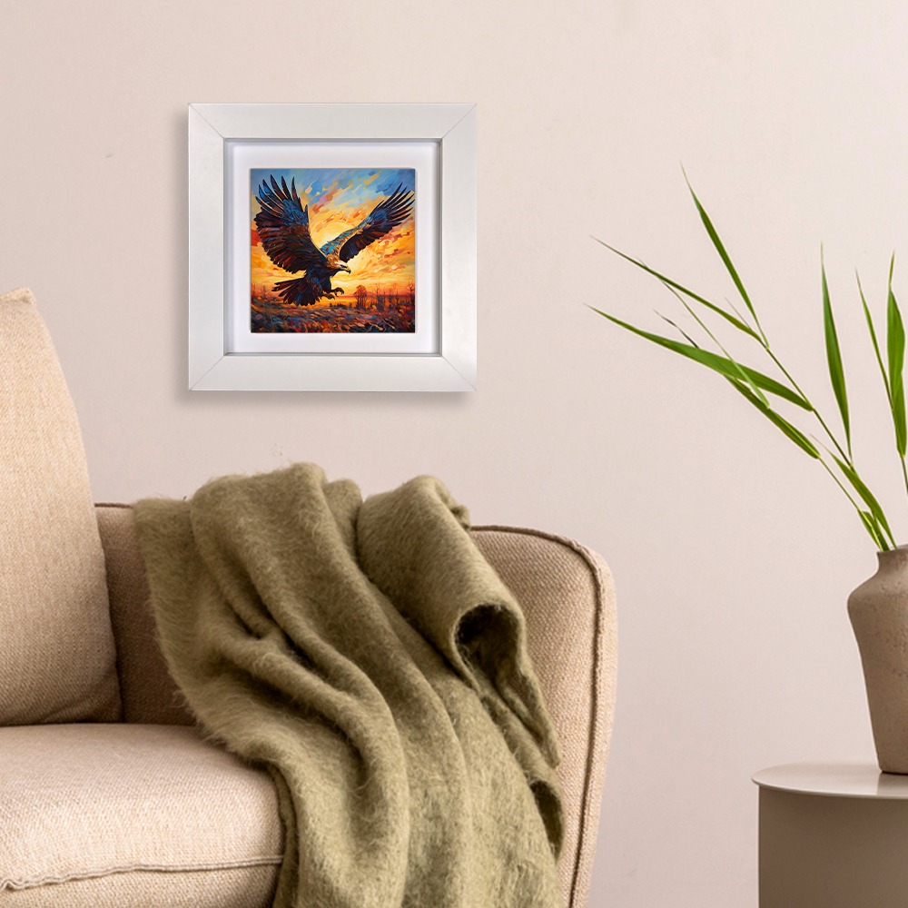Golden Eagle Framed Ceramic Art Tiles