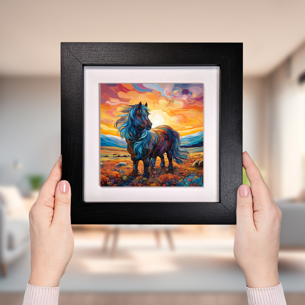 Shetland Pony Framed Ceramic Art Tiles
