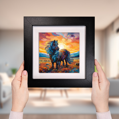 Shetland Pony Framed Ceramic Art Tiles