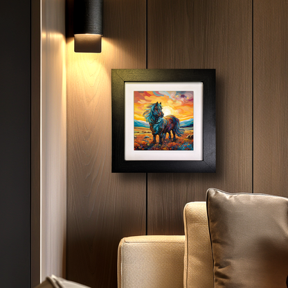 Shetland Pony Framed Ceramic Art Tiles