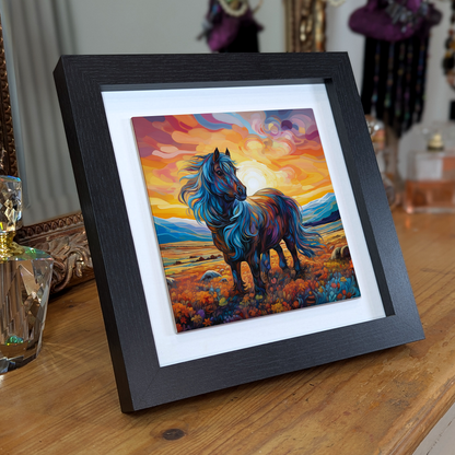 Shetland Pony Framed Ceramic Art Tiles