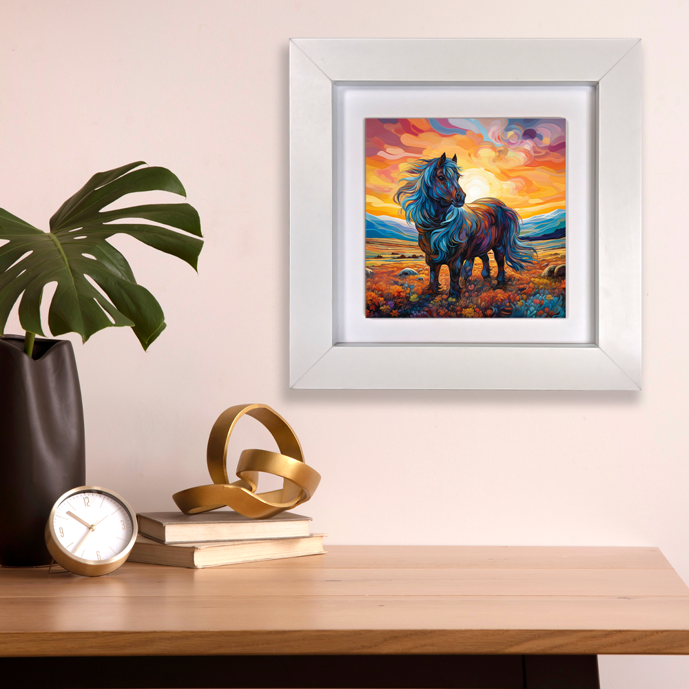 Shetland Pony Framed Ceramic Art Tiles