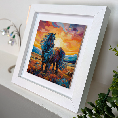 Shetland Pony Framed Ceramic Art Tiles