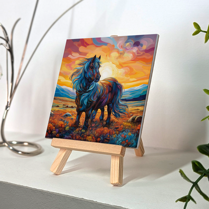 Shetland Pony Ceramic Art Tile with Easel