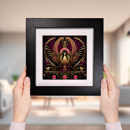 Crimson Phoenix  Framed Ceramic Art Tiles