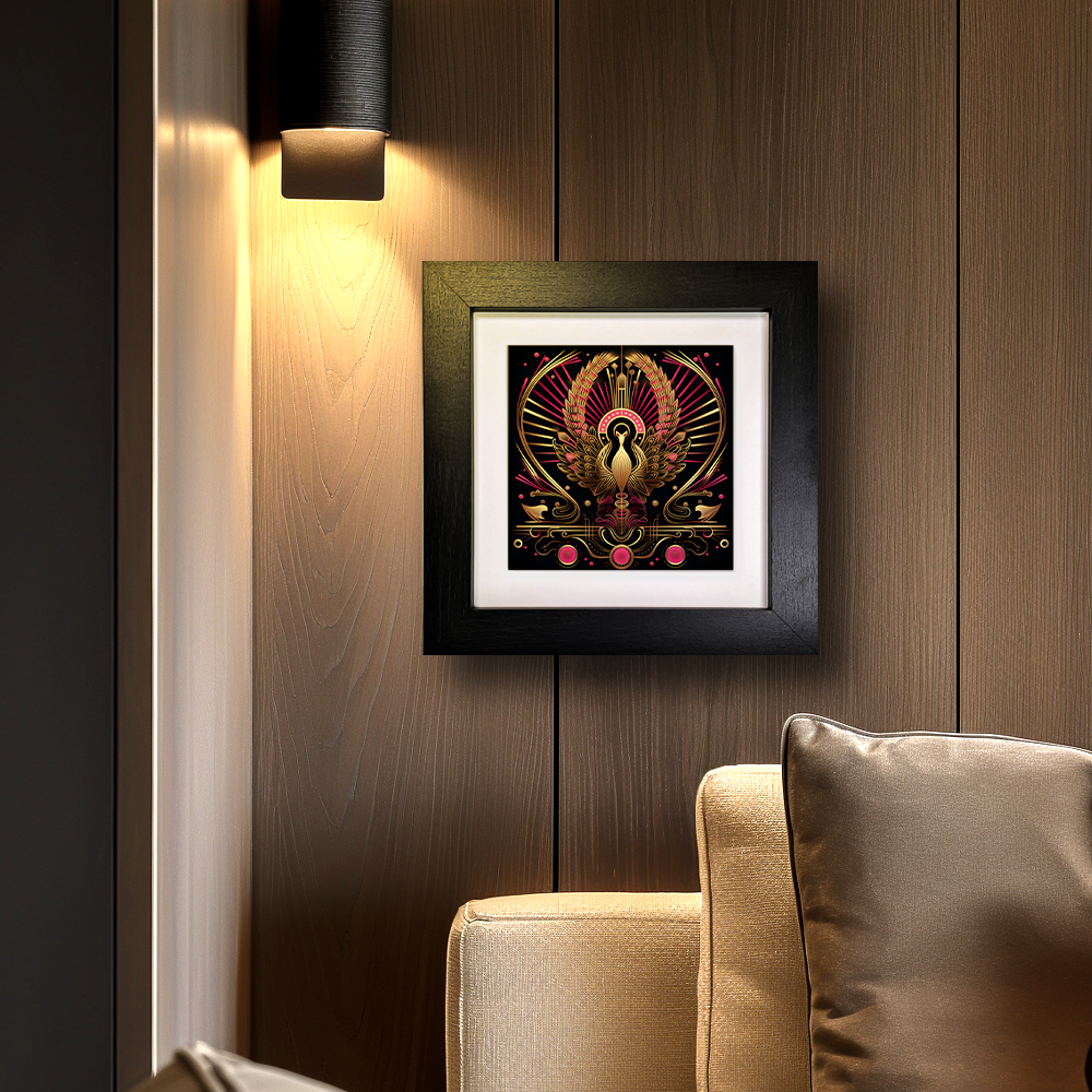 Crimson Phoenix  Framed Ceramic Art Tiles