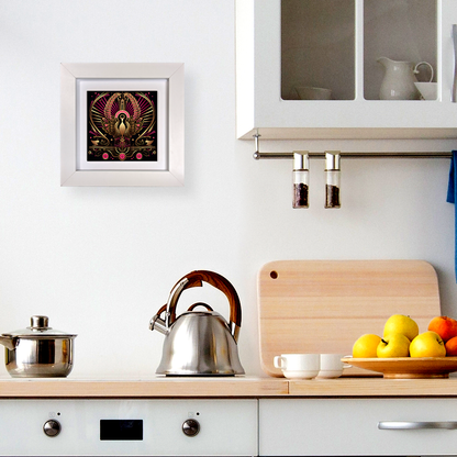 Crimson Phoenix  Framed Ceramic Art Tiles