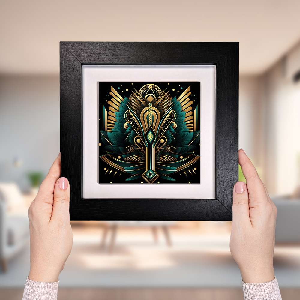 Emerald Majesty Framed Ceramic Art Tiles
