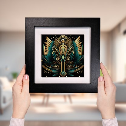 Emerald Majesty Framed Ceramic Art Tiles