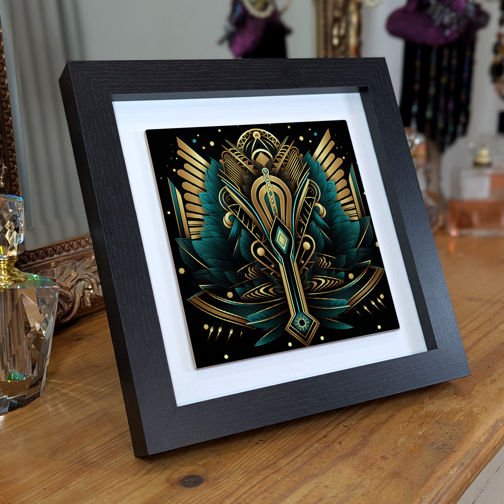 Emerald Majesty Framed Ceramic Art Tiles