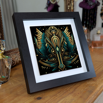 Emerald Majesty Framed Ceramic Art Tiles