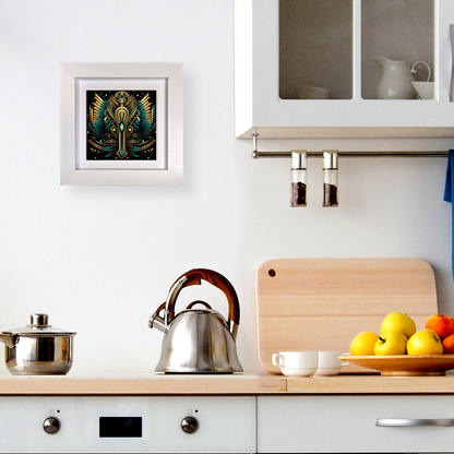 Emerald Majesty Framed Ceramic Art Tiles