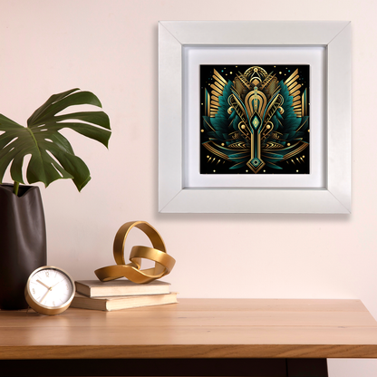 Emerald Majesty Framed Ceramic Art Tiles