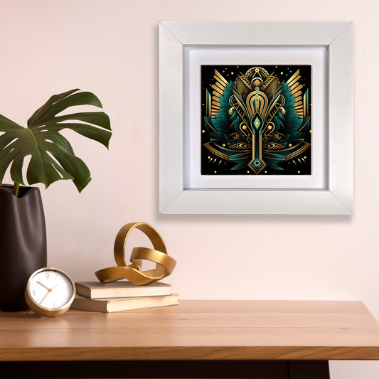 Emerald Majesty Framed Ceramic Art Tiles