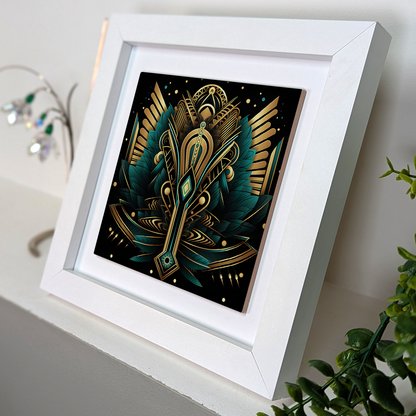Emerald Majesty Framed Ceramic Art Tiles