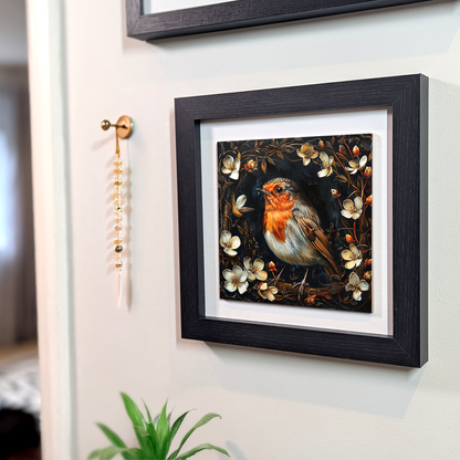 The Robin Framed Gothic Ceramic Art Tiles