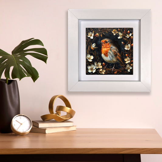 The Robin Framed Gothic Ceramic Art Tiles