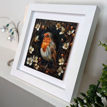 The Robin Framed Gothic Ceramic Art Tiles