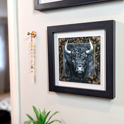 The Highland Cow Framed Gothic Ceramic Art Tiles