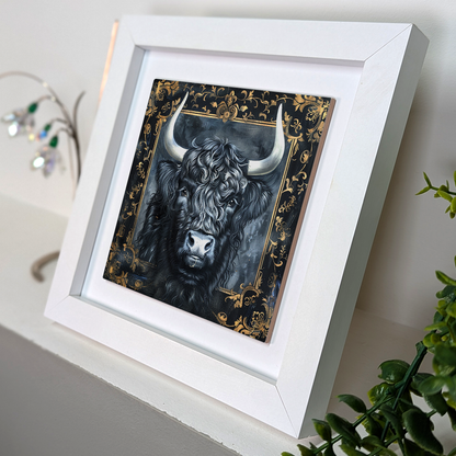 The Highland Cow Framed Gothic Ceramic Art Tiles