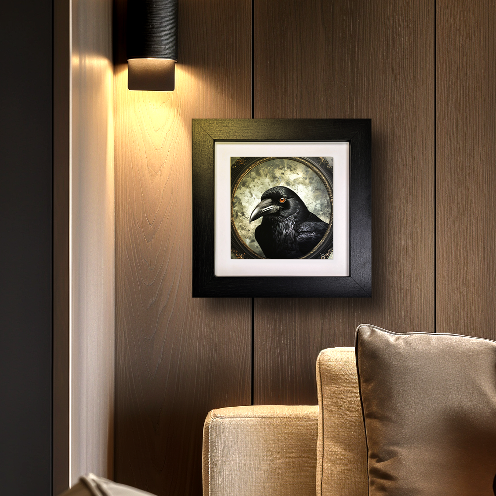 The Crow Framed Ceramic Framed Art Tiles