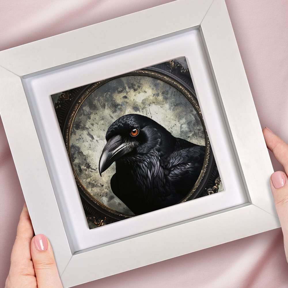 The Crow Framed Ceramic Framed Art Tiles