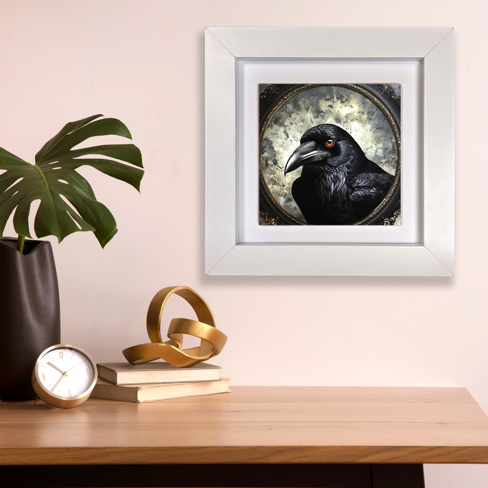 The Crow Framed Ceramic Framed Art Tiles