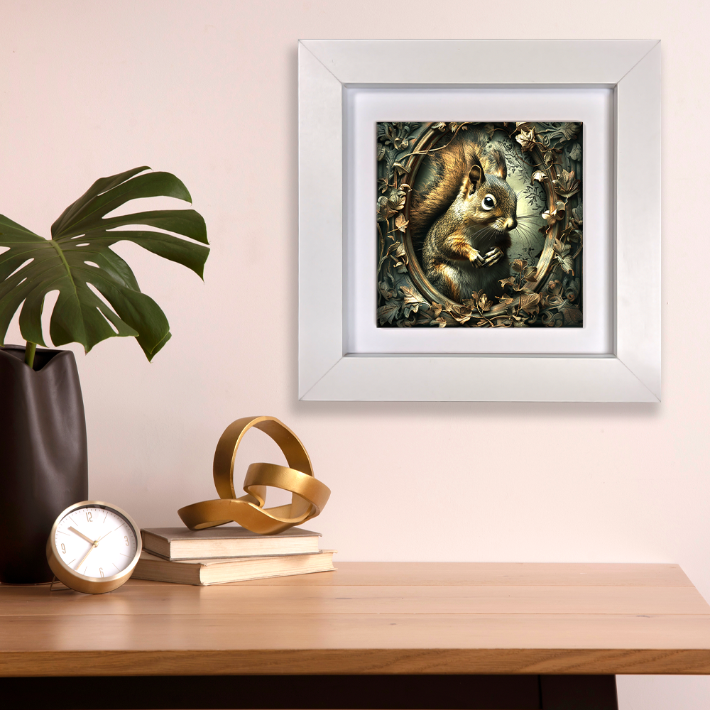 The Squirrel Framed Gothic Ceramic Art Tiles
