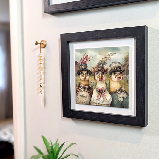 Hen Party Framed Ceramic Art Tiles