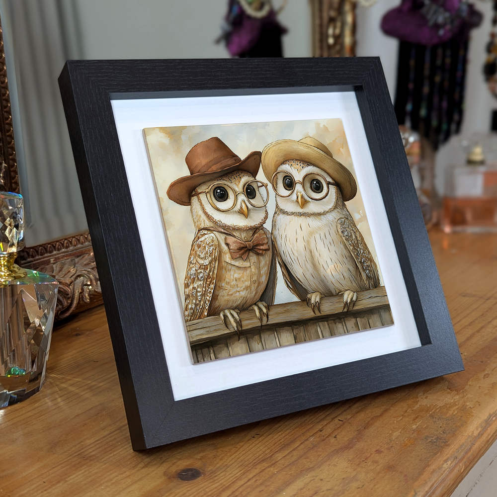 Owl & Company - Framed Ceramic Art Tiles