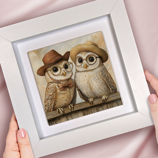 Owl & Company - Framed Ceramic Art Tiles