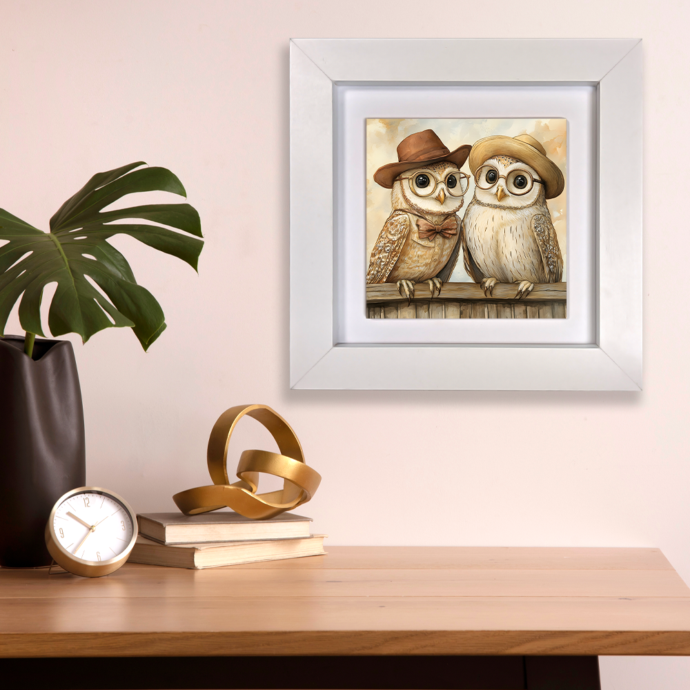 Owl & Company - Framed Ceramic Art Tiles