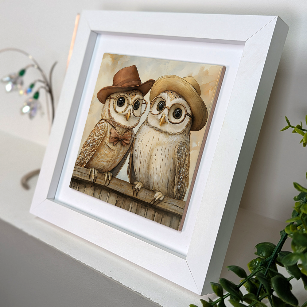Owl & Company - Framed Ceramic Art Tiles
