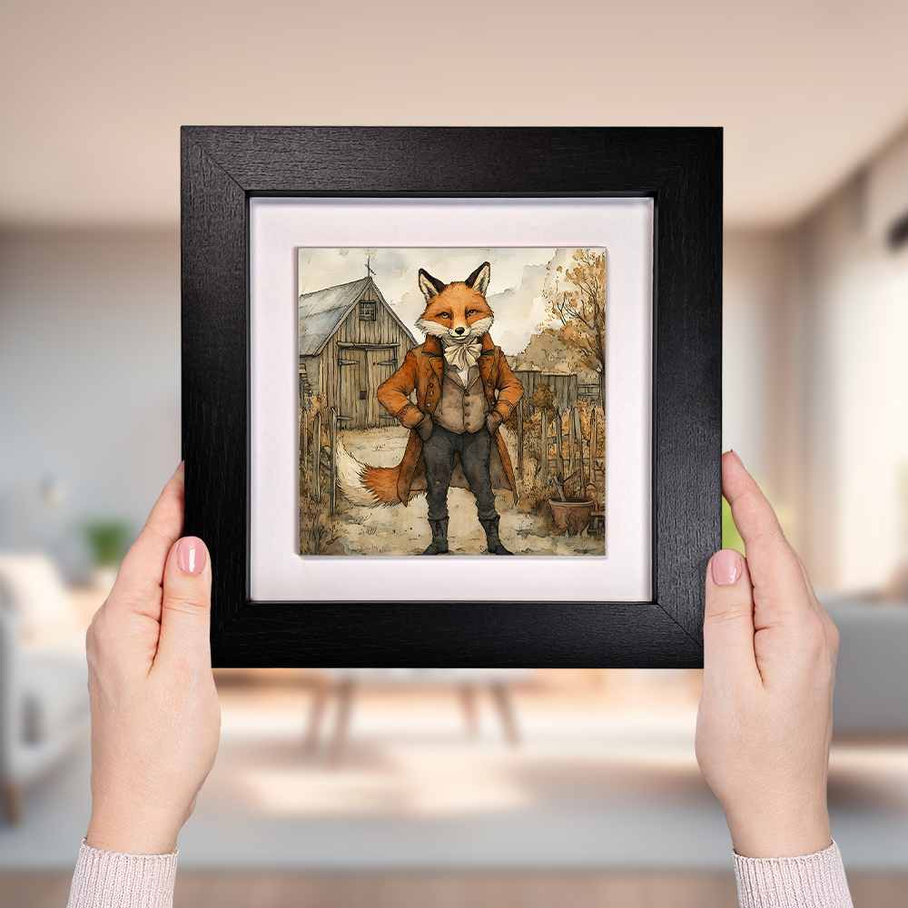 The Farmyard Fox Framed Ceramic Art Tiles