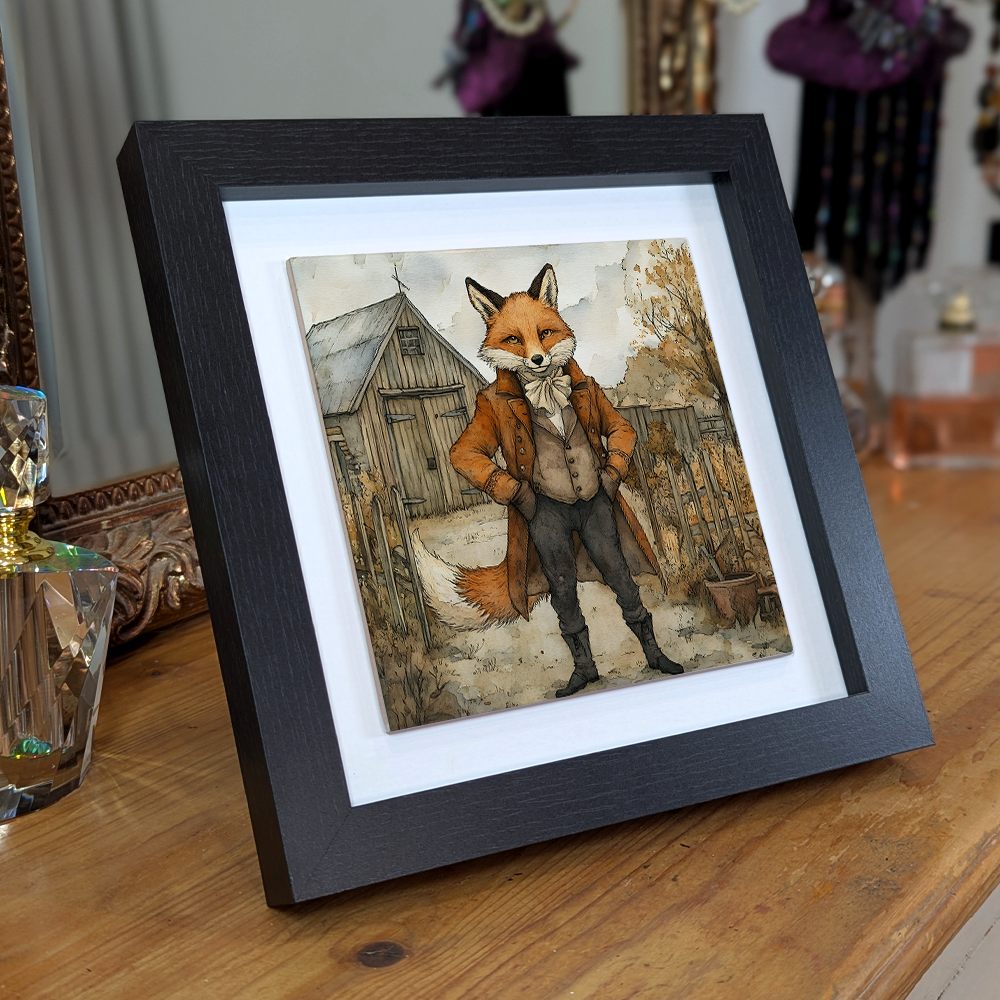 The Farmyard Fox Framed Ceramic Art Tiles