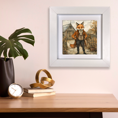 The Farmyard Fox Framed Ceramic Art Tiles