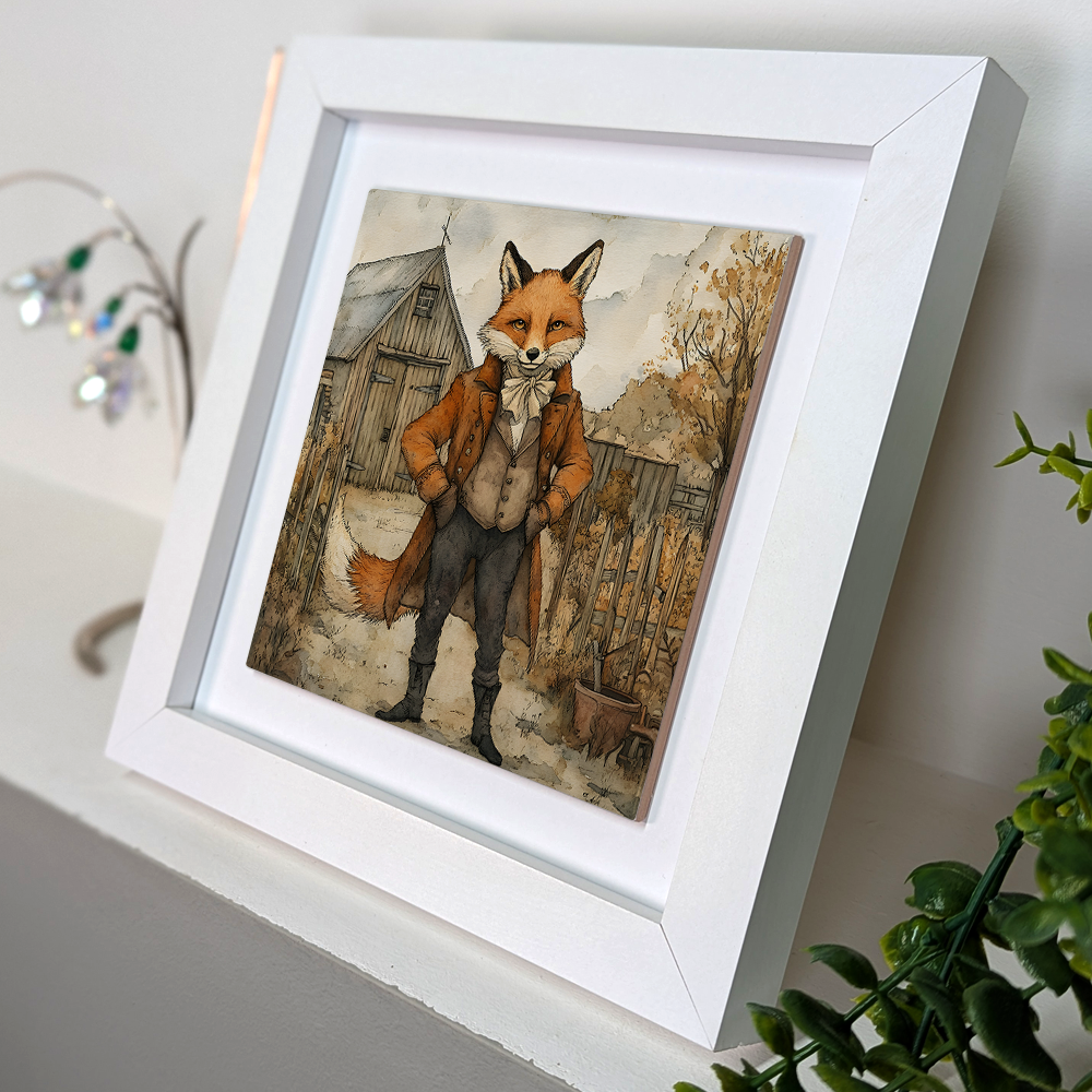 The Farmyard Fox Framed Ceramic Art Tiles