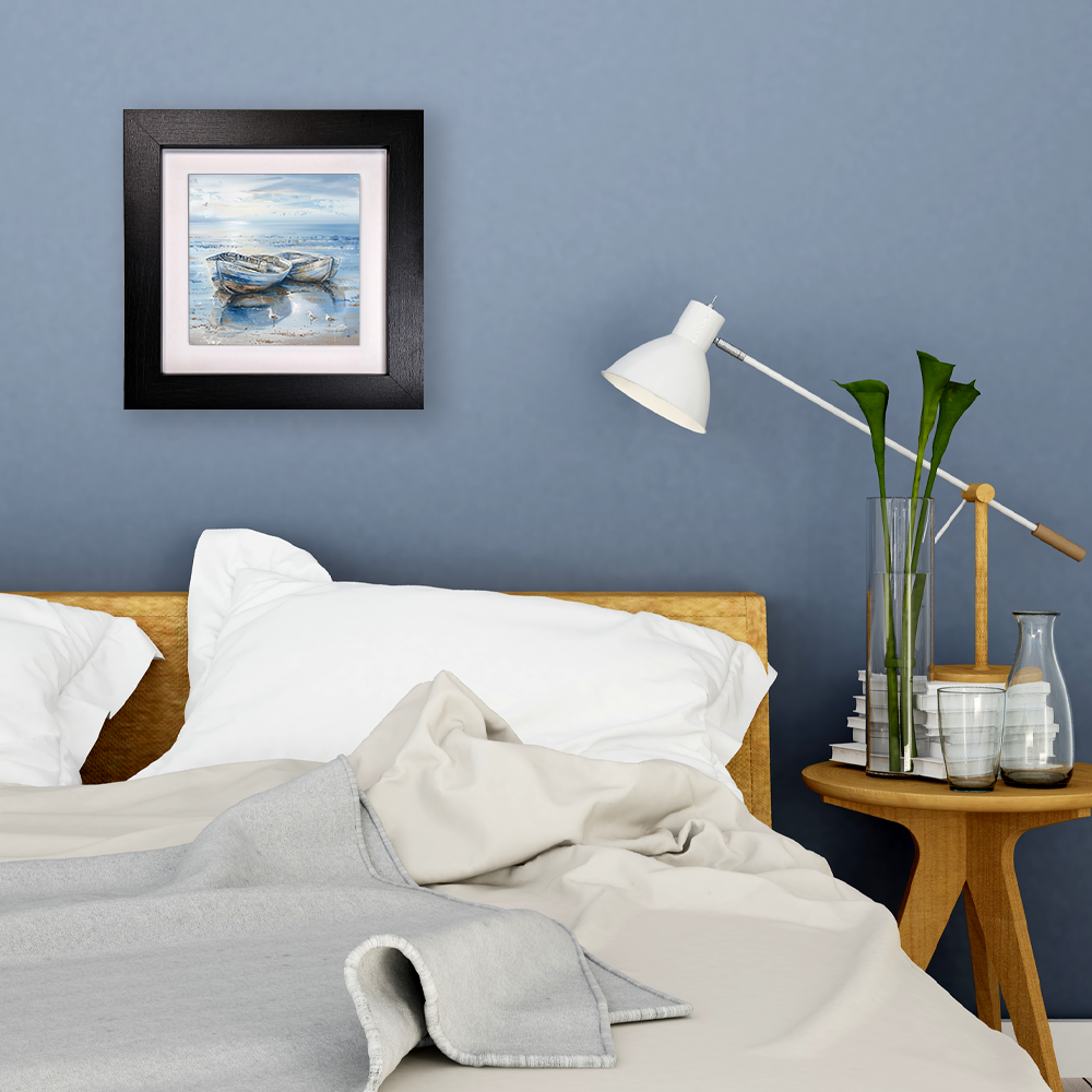 Tide Reflections Framed Ceramic Art Tile with Easel