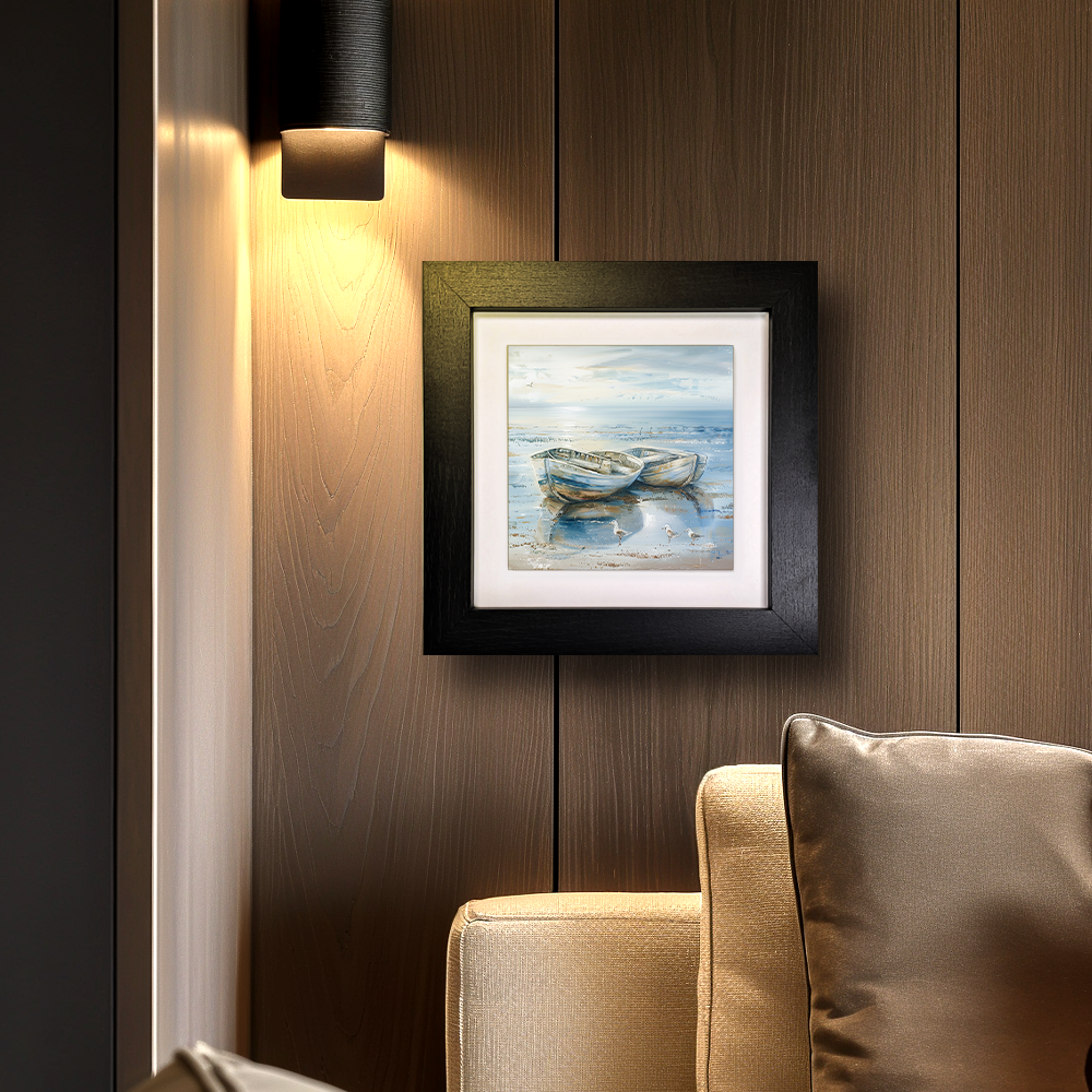 Tide Reflections Framed Ceramic Art Tile with Easel